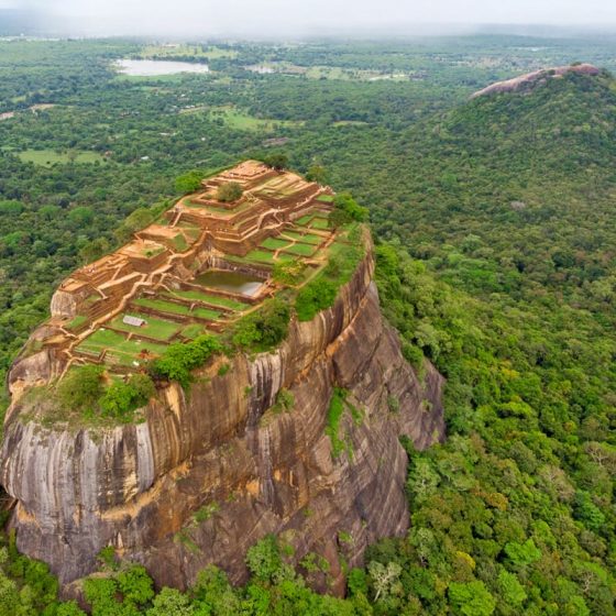 Sigiriya-Lion-Rock-drone-photo-in-Sri-Lanka